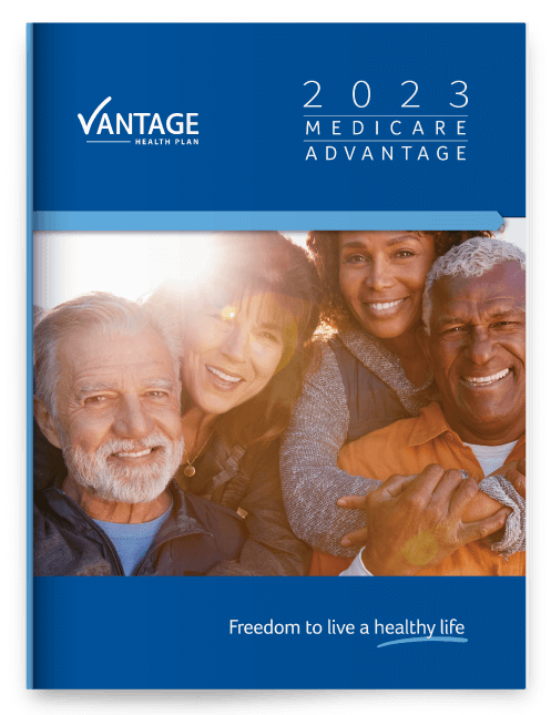 This is an image of the cover Vantage Health Plan's Info Kit for the 2022 Annual Enrollment Period
